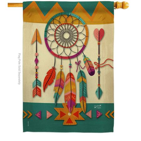 PATIO TRASERO Tribal Dreamcatcher Country Living Southwest 28 x 40 in. Double-Sided Vertical House Flags PA3904822
